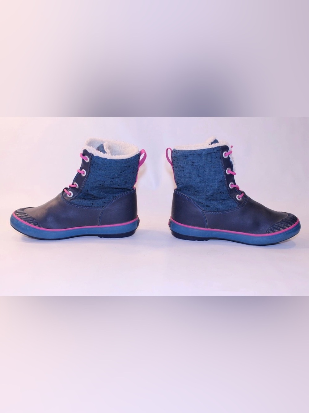 Keen Pink Blue Hiking Boots
Insulation Waterproof Snow Lace
Youth Size 4 Warm - Picture 7 of 9